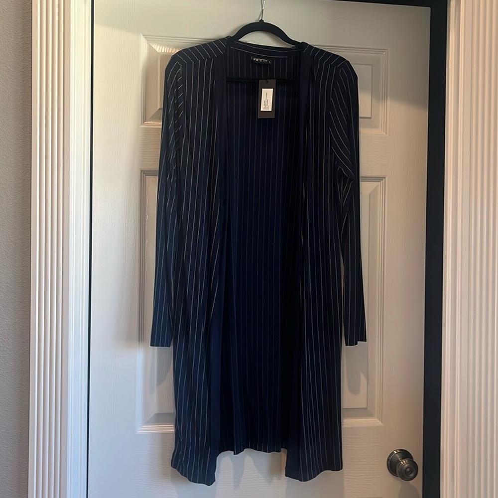 APNY pinstriped dot knot cardigan